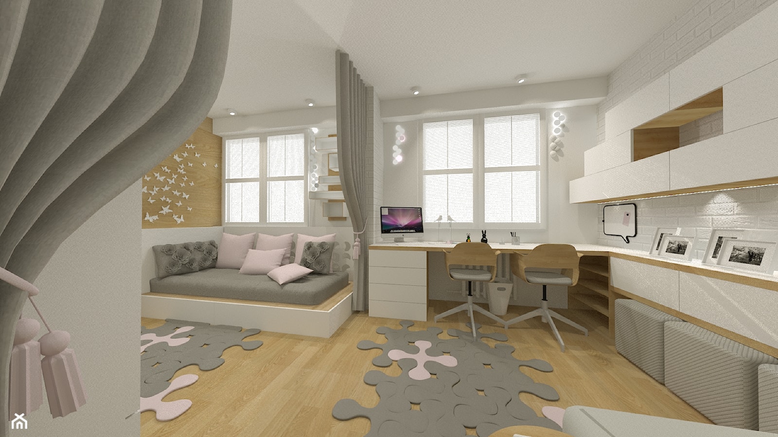 Mieszkanie w bloku pokój dziewczynki - zdjęcie od KOKOdesign - STUDIO PROJEKTOWE - Polska - Homebook