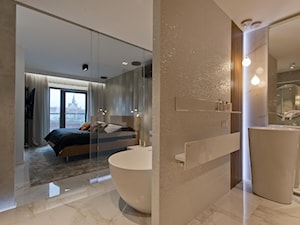 REALIZACJA GDAŃSK - Duża z marmurową podłogą łazienka, styl nowoczesny - zdjęcie od Studio Estima Sopot