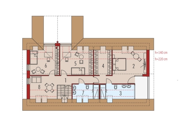 Rzut - poddasze - zdjęcie od Dom.pl Projekty domów