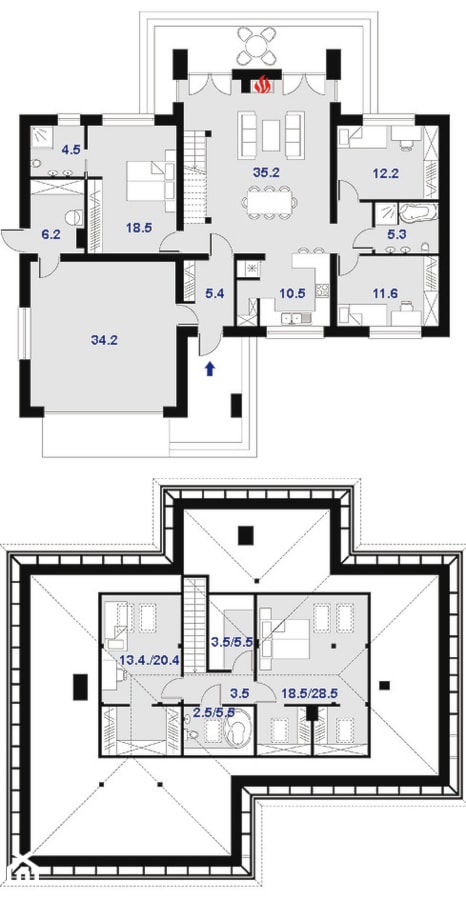 Rzut DPS Oregon CE (DOM DPS1-15) - zdjęcie od Dom.pl Projekty domów - Homebook