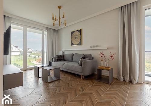 apartament wakacyjny Cetniewo - Salon, styl nowoczesny - zdjęcie od Pszczołowscy projektowanie wnętrz