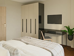 familly room dla SU Bałtyk w Kołobrzegu - Średnia beżowa biała z biurkiem sypialnia, styl nowoczesny - zdjęcie od Pszczołowscy projektowanie wnętrz