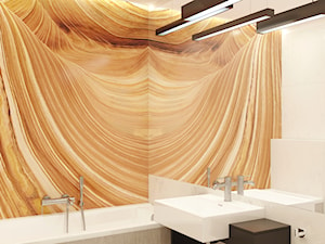 familly room dla SU Bałtyk w Kołobrzegu - Mała na poddaszu bez okna z lustrem łazienka, styl nowoczesny - zdjęcie od Pszczołowscy projektowanie wnętrz