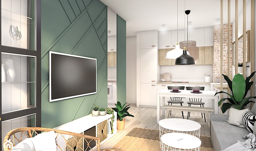 Ekonomiczny salon z kuchnią (98% Ikea) - Salon, styl nowoczesny - zdjęcie od Zuzanna Rybicka Sikora Architekt Wnętrz