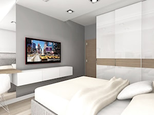 Nowoczesny apartament w stnowanych kolorac - Sypialnia, styl nowoczesny - zdjęcie od Inspiration Studio