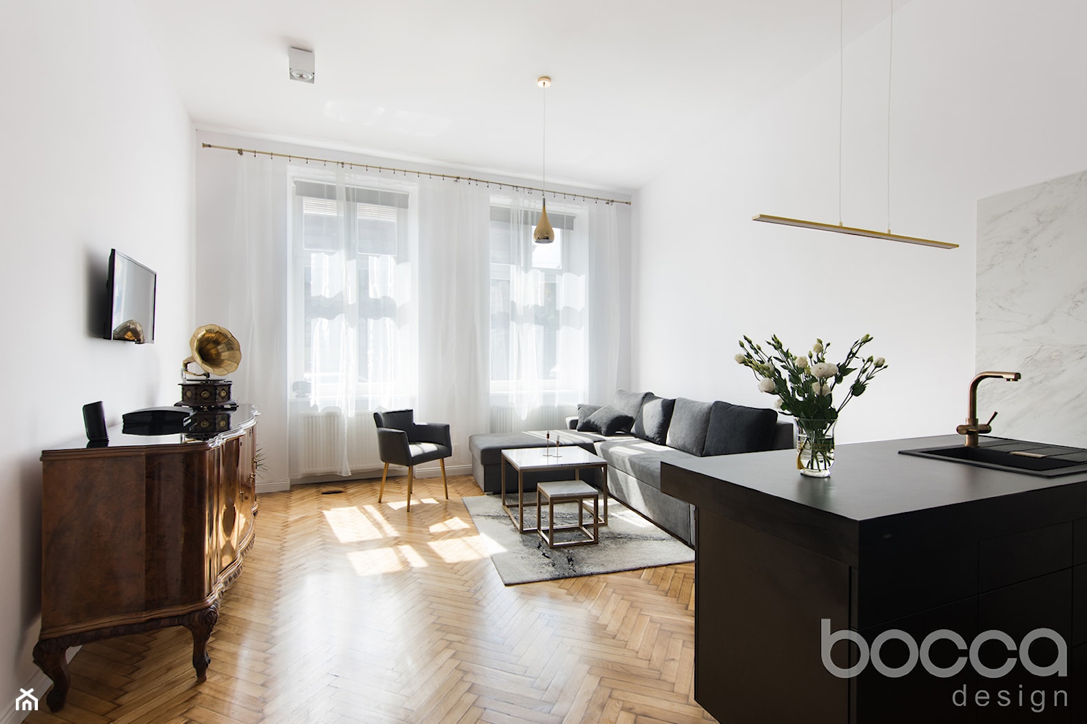 Eklektyczny apartament - Salon, styl nowoczesny - zdjęcie od Bocca design - Homebook