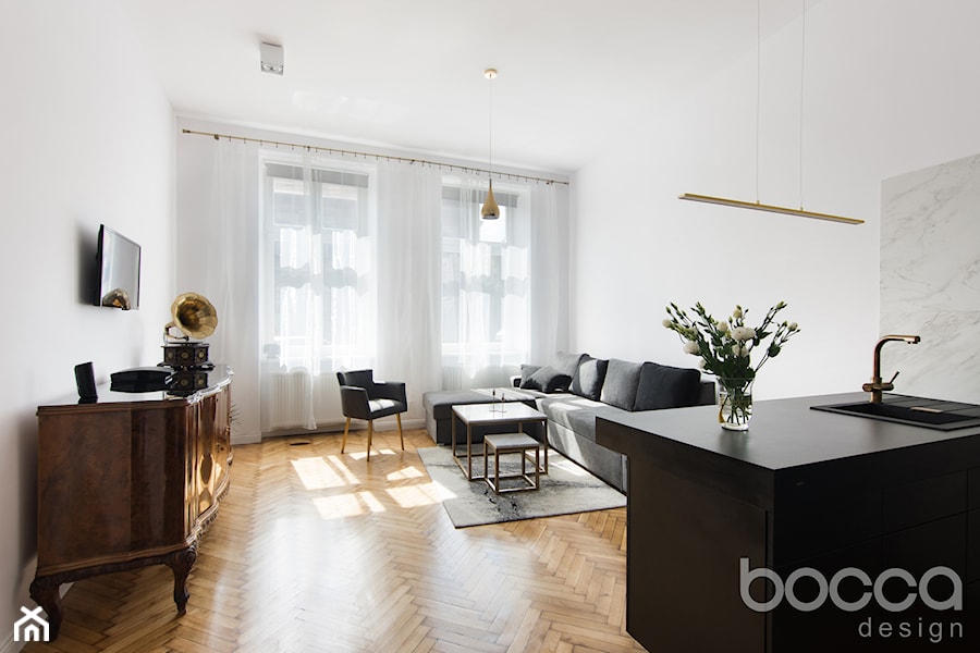 Eklektyczny apartament - Salon, styl nowoczesny - zdjęcie od Bocca design