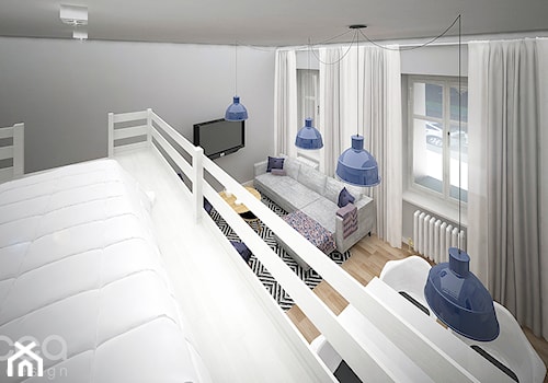 Mieszkanie z antresolą - Sypialnia, styl minimalistyczny - zdjęcie od Bocca design