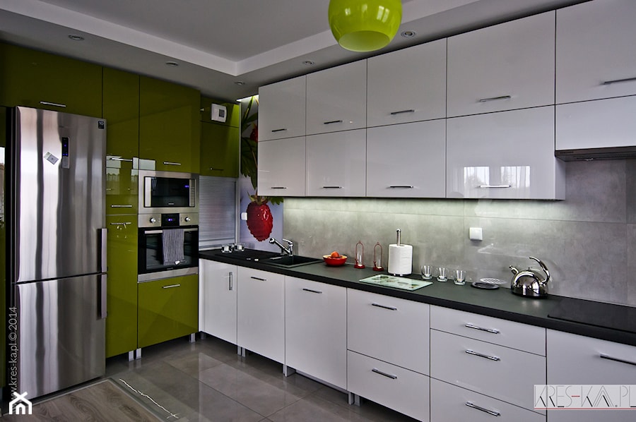 Wnętrze mieszkania w bloku 54 mkw - Kuchnia, styl nowoczesny - zdjęcie od KRES-KA