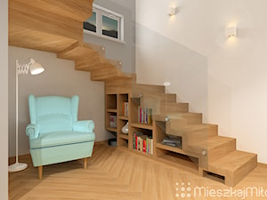 Aranżacja przedpokoju ze schodami - zdjęcie od Pracownia Projektowania Wnętrz "Mieszkaj Miło"
