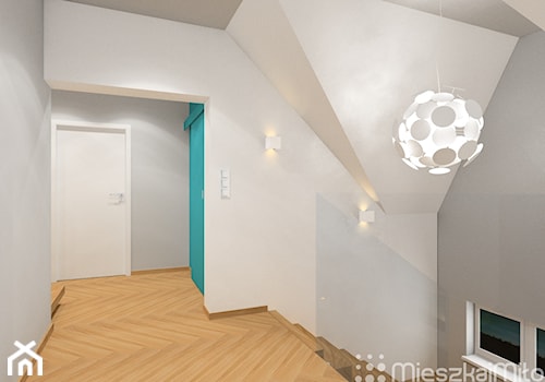 Projekt wnętrza mieszkania - Sosnowiec - Duży biały szary hol / przedpokój - zdjęcie od Pracownia Projektowania Wnętrz "Mieszkaj Miło"