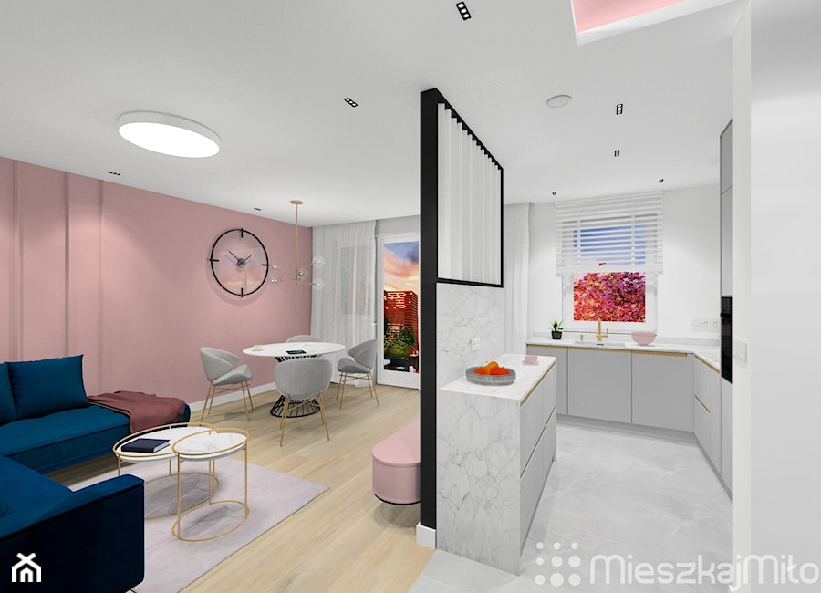 Projekt małego apartamentu - Kuchnia, styl nowoczesny - zdjęcie od Pracownia Projektowania Wnętrz "Mieszkaj Miło"