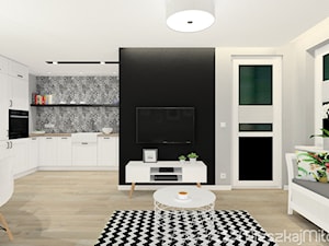 Salon z aneksem kuchnnym - zdjęcie od Pracownia Projektowania Wnętrz "Mieszkaj Miło"