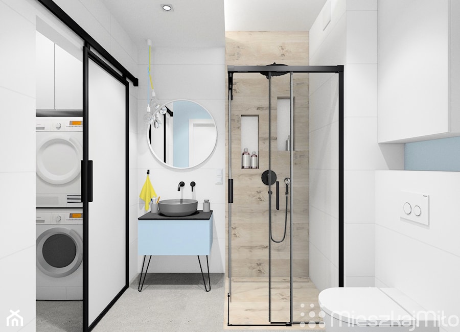 Łazienka z pralnią - zdjęcie od Pracownia Projektowania Wnętrz "Mieszkaj Miło"
