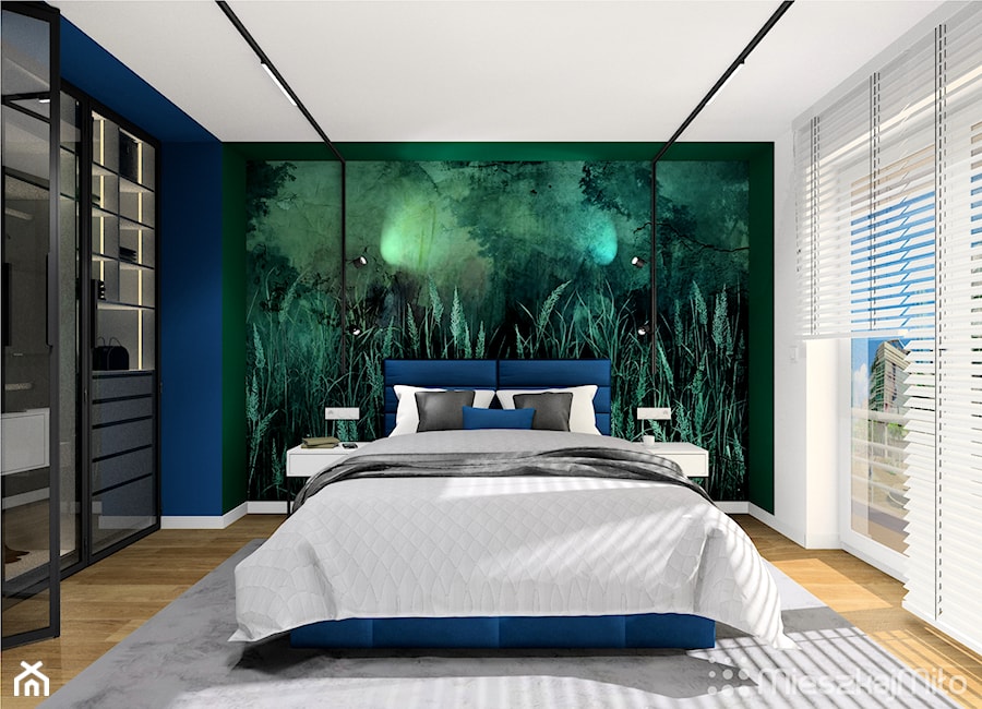 Projekt wnętrza sypialni - Sypialnia, styl nowoczesny - zdjęcie od Pracownia Projektowania Wnętrz "Mieszkaj Miło"