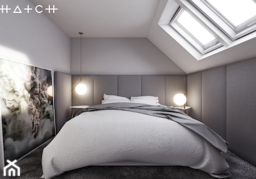 PROJEKT SZEREGOWCA - GDANSK BANINO - Mała szara sypialnia, styl nowoczesny - zdjęcie od HATCH STUDIO