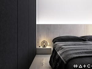 PROJEKT MIESZKANIA - ŁÓDŹ ZDROWIE - Biała sypialnia, styl minimalistyczny - zdjęcie od HATCH STUDIO