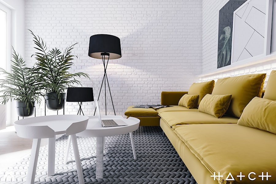 Mały biały salon, styl skandynawski - zdjęcie od HATCH STUDIO