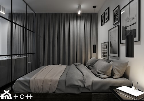PROJEKT KAWALERKI - WARSZAWA STARY ŻOLIBORZ - Średnia biała sypialnia, styl nowoczesny - zdjęcie od HATCH STUDIO
