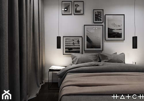 PROJEKT KAWALERKI - WARSZAWA STARY ŻOLIBORZ - Mała sypialnia, styl nowoczesny - zdjęcie od HATCH STUDIO