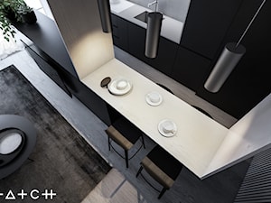 PROJEKT MIESZKANIA - ŁÓDŹ STARE POLESIE II - Średnia jadalnia w salonie w kuchni, styl minimalistyczny - zdjęcie od HATCH STUDIO