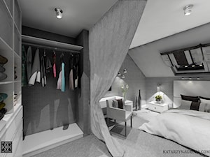 Sypialnia - Średnia otwarta garderoba przy sypialni - zdjęcie od WnętrzaDesign