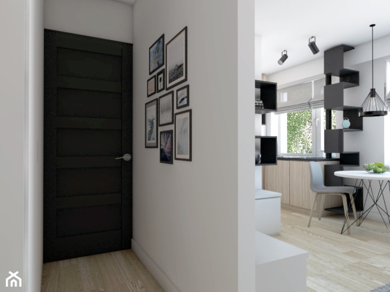 Nowoczesne mieszkanie w Siedlcach - Mały biały hol / przedpokój, styl nowoczesny - zdjęcie od IdeaSpace