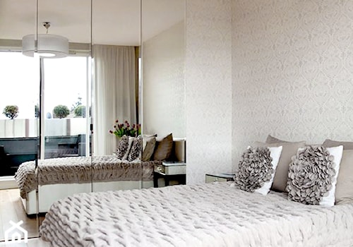 Średnia szara sypialnia, styl glamour - zdjęcie od Blanka Ratyńska