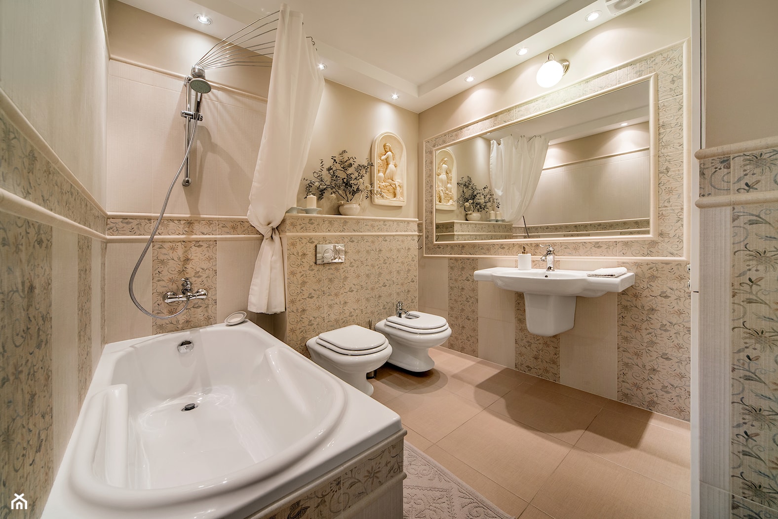 Wnętrze w stylu prowansalskim - Średnia bez okna z punktowym oświetleniem łazienka, styl prowansalski - zdjęcie od LidiaWnetrza - Homebook