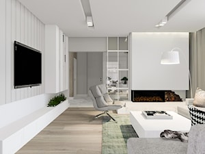 Dom pod Wolsztynem 2 - Średni biały salon, styl nowoczesny - zdjęcie od Żaneta Strażyńska