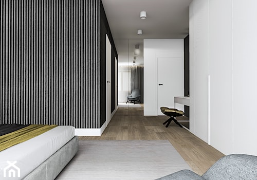 Dom pod Wolsztynem 2 - Średnia biała czarna z biurkiem sypialnia, styl nowoczesny - zdjęcie od Żaneta Strażyńska