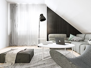 Dom pod Wolsztynem 2 - Średni biały czarny salon, styl nowoczesny - zdjęcie od Żaneta Strażyńska