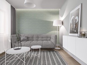 Dom pod Wolsztynem 2 - Średni biały zielony salon, styl nowoczesny - zdjęcie od Żaneta Strażyńska