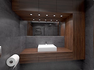 Łazienka Dijon - Średnia na poddaszu bez okna z lustrem łazienka, styl nowoczesny - zdjęcie od WOOD-STYLE