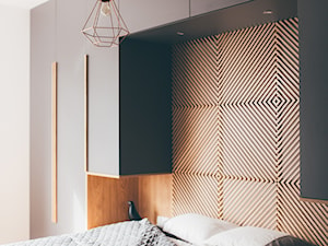 apartament Gdynia - Średnia biała sypialnia, styl nowoczesny - zdjęcie od em2pracownia