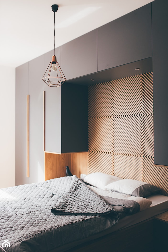 apartament Gdynia - Średnia biała sypialnia, styl nowoczesny - zdjęcie od em2pracownia - Homebook