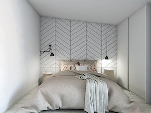 apartament w Sopocie - Mała biała sypialnia, styl skandynawski - zdjęcie od em2pracownia