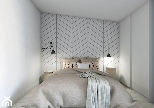 apartament w Sopocie - Mała biała sypialnia, styl skandynawski - zdjęcie od em2pracownia