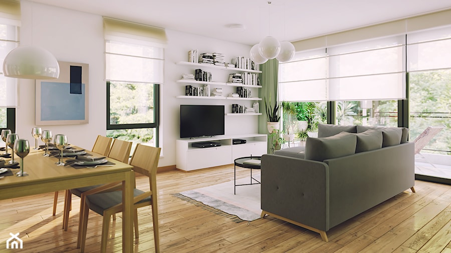 Apartament: drewno i kolor - zdjęcie od Marmur Studio