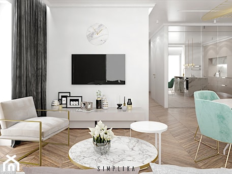 Aranżacje wnętrz - Salon: APARTAMENT WILANÓW - Salon - SIMPLIKA. Przeglądaj, dodawaj i zapisuj najlepsze zdjęcia, pomysły i inspiracje designerskie. W bazie mamy już prawie milion fotografii!