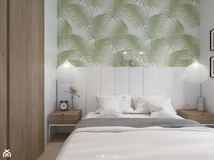 80-METROWA BLISKA WOLA - Mała biała sypialnia, styl nowoczesny - zdjęcie od SIMPLIKA