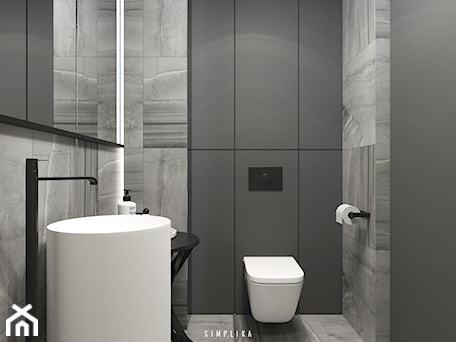 Aranżacje wnętrz - Łazienka: MĘSKA "JASKINIA" - Mała łazienka, styl minimalistyczny - SIMPLIKA. Przeglądaj, dodawaj i zapisuj najlepsze zdjęcia, pomysły i inspiracje designerskie. W bazie mamy już prawie milion fotografii!
