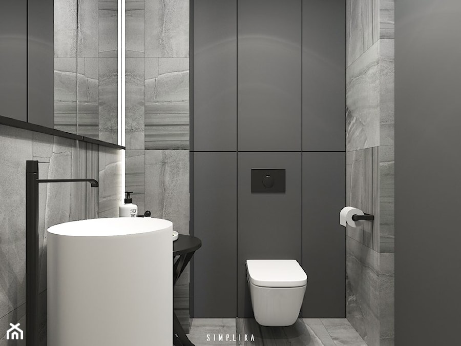 MĘSKA "JASKINIA" - Mała łazienka, styl minimalistyczny - zdjęcie od SIMPLIKA