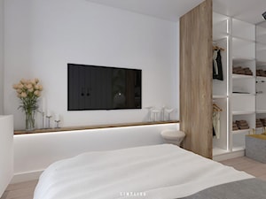 80-METROWA BLISKA WOLA - Średnia biała sypialnia z garderobą, styl nowoczesny - zdjęcie od SIMPLIKA
