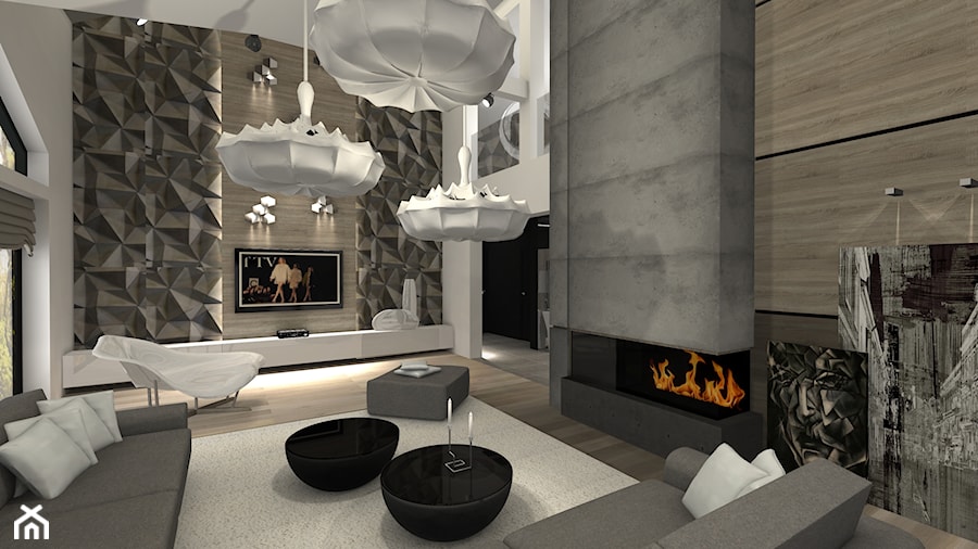 Dom jednorodzinny Łeba - Salon, styl glamour - zdjęcie od Atena Projektowanie wnętrz
