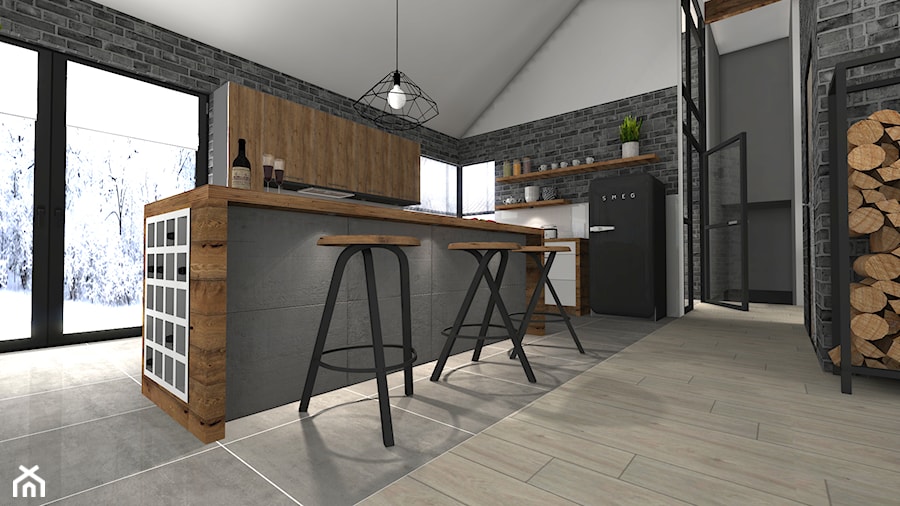 Dom jednorodzinny Kozy - Kuchnia, styl rustykalny - zdjęcie od Atena Projektowanie wnętrz