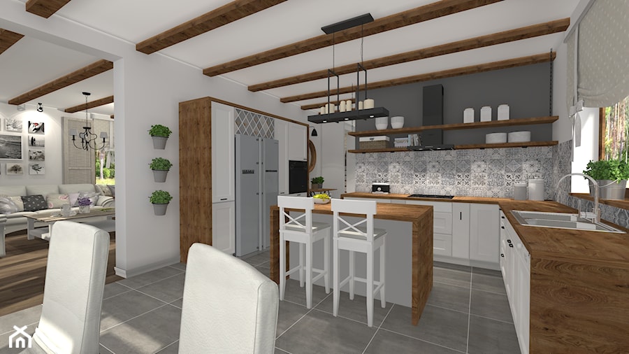 Dom Świnoujście - Kuchnia, styl prowansalski - zdjęcie od Atena Projektowanie wnętrz