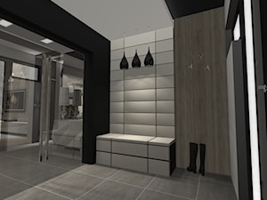 Dom jednorodzinny Łeba - Średni z wieszakiem czarny szary hol / przedpokój, styl glamour - zdjęcie od Atena Projektowanie wnętrz