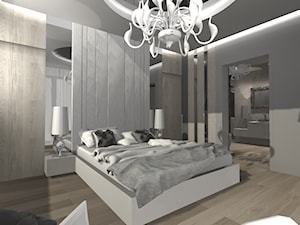 Dom jednorodzinny Łeba - Średnia szara sypialnia, styl glamour - zdjęcie od Atena Projektowanie wnętrz