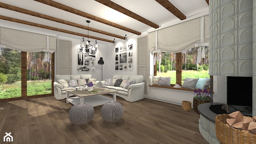 Dom Świnoujście - Salon, styl prowansalski - zdjęcie od Atena Projektowanie wnętrz